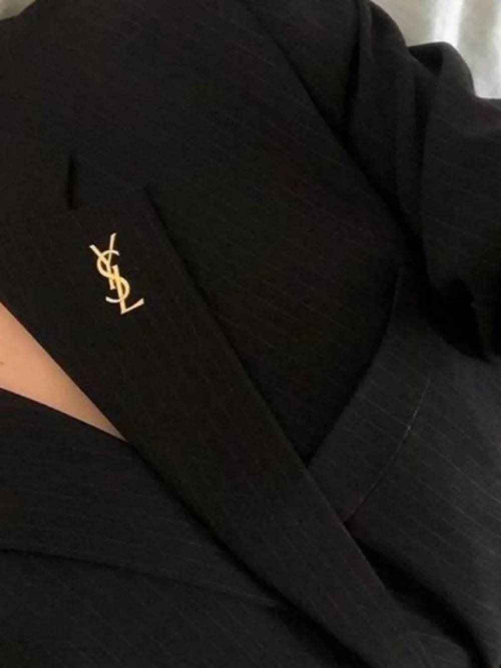 Vintage Gold Yves Saint Laurent YSL Brooch Employee Appreciation Lapel Pin Small